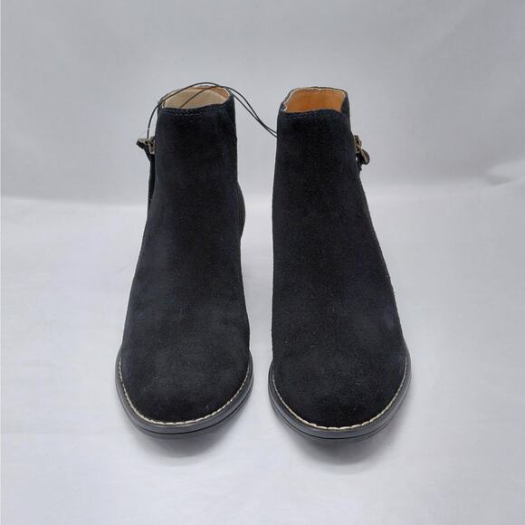 White Mountain Womens Ankle Boots Sz 7.5 Black Suede Block Heel Coastal Cowgirl - Picture 4 of 10